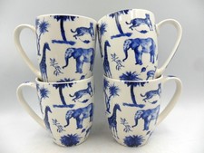 Set of 4 Mugs in Blue Safari