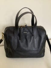 Fossil Sydney Satchel Black Leather Medium Satchel Bag