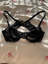 ladies lacy bra 40c black 