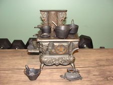 Antique Star Cast Iron Miniature Stove Salesman Sample Perfection ~ 15+ pieces