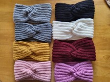Handmade Crocheted Twist Front Knot Turban Headband Ear Warmer Girl Woman Sky