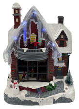 Illuminated Christmas Village Scene House Moving LED Snowman Decor - D18 O910