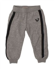TRUE RELIGION Baby Boys Tracksuit Trousers 18-24 Months  Grey Colourblock AP03