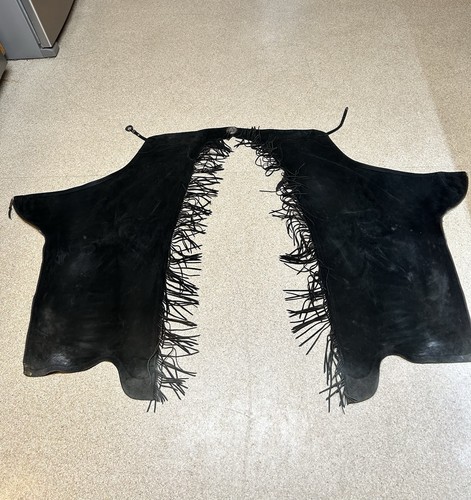 Suede leather chaps - leather, fringe