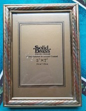 Vintage 3 Colour  Brass Photo Frame. Free Standing Or Wall Hanging. 5" x 7"