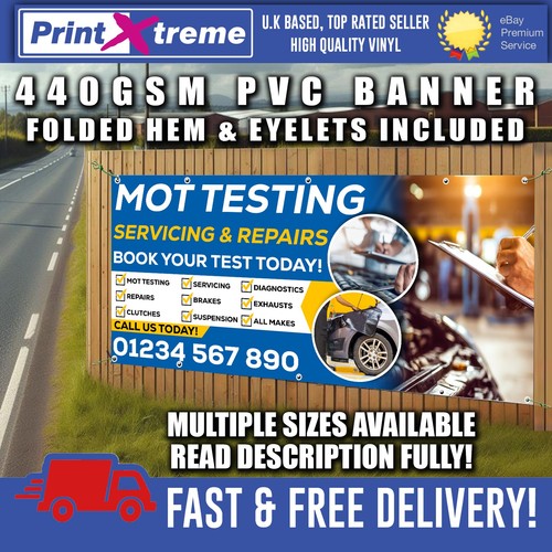 Mot testing banner garage sign - banner,