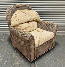 Armchair Rattan Cane Conservatory Chair Removable Cushions