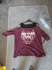 Yours Clothing Women's Purple Studded Short Sleeve Tunic, Size 22/24