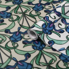 STAINED GLASS WINDOW STATIC CLING 2m x 45cm D-C-FIX WRAP VINYL FILM GREEN BLUE