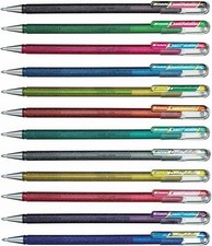Pentel Hybrid Dual Metallic Gel Pens Glitter Sparkle Iridescent Colours