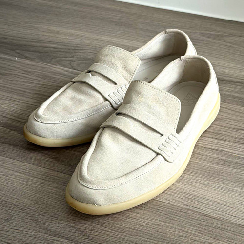 Zara woman beige suede loafer - beige,