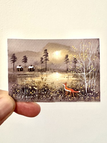 Aceo original red - -, fox