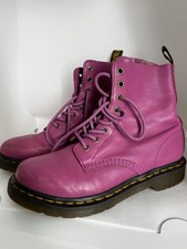 Dr. Martens Women's Soft Leather Size 5 Boots Pink Purple 8 Hole Retro Doc DM