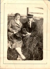 1910s Couple & Boston Terrier