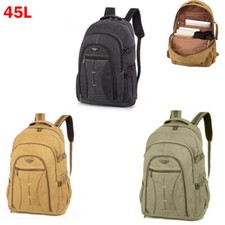 Men's Large Canvas Backpack Durable Travel Rucksack Hiking Haversack Bag