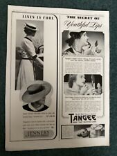 Jenners, Edinburgh, Silk Gown, & Tangee Lipstick,  Advertisement, 1937, Vintage