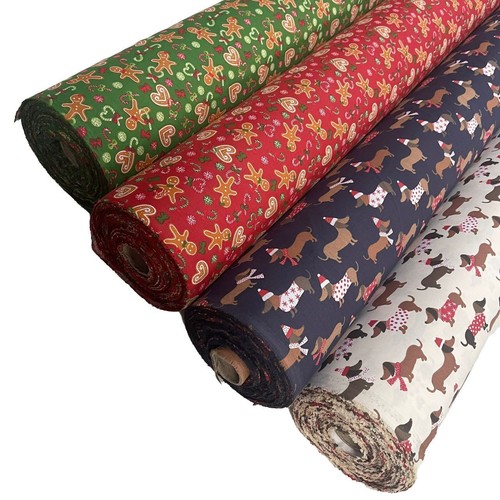 Christmas polycotton fabric - polycotton,