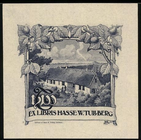 Bookplate tullberg farm - bookplate, w.