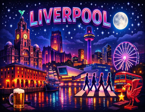 Liverpool neon fridge large - liverpool,