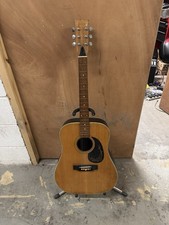 Shaftesbury 1970s MIJ Plastic-Back Dreadnought Acoustic Guitar – Black/Natural