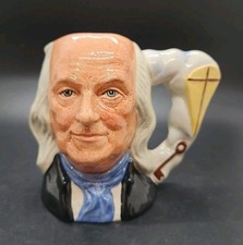 Vintage Royal Doulton 4" small Character Jug D6695 Benjamin Franklin 1982