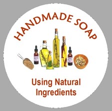 Small Circular Handmade Soap Stickers Using Homemade Natural Ingredients Labels