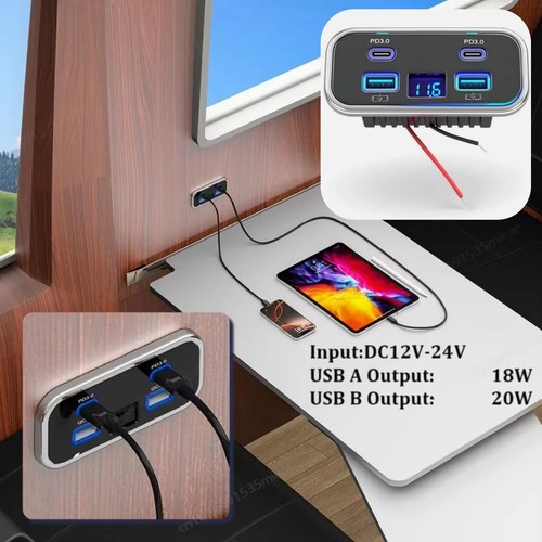 Dual usb qc 3 - usb-c, &