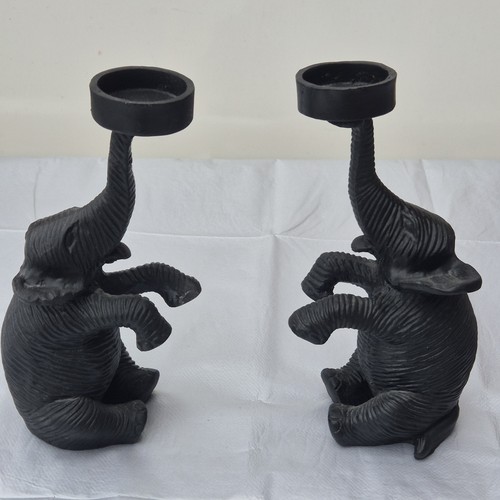 Pair elephant candle holders - elephant,