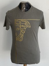 Gianni Versace T-Shirt Versace Collection Half Medusa Gold Graphic Small Grey
