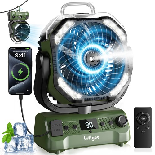 Camping fan 20000mah - with, dual