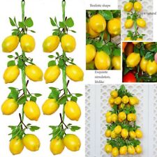 2 String Artificial Plastic  Lemons Faux Lemon Fruit Crafts Wedding Home Decor