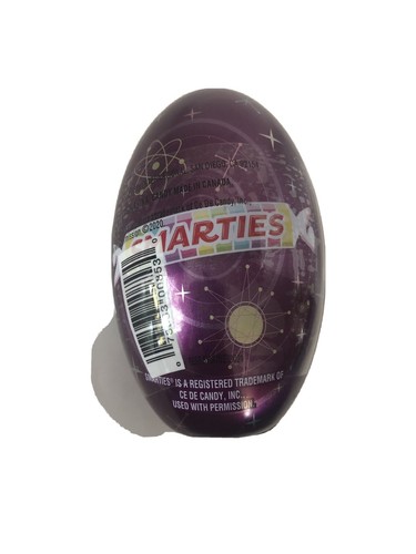 New smarties purple tin egg - new, tin-