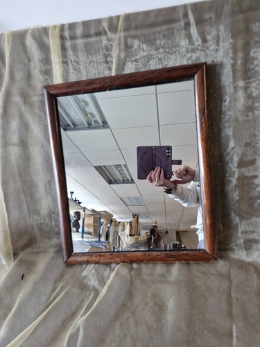 Vintage wooden framed mirror - wooden,