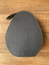 Vintage Oval/ Tear Drop Shape Suitcase Luggage Grey Colour With Handle 1960s