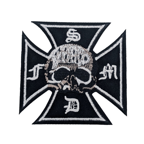 German skull cross embroidered - skull,