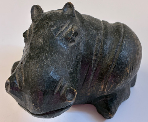 Wooden carved hippopotamus - wooden,