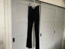 Zara black velvet stretch  trousers boot cut size medium 