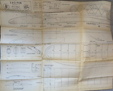 VINTAGE LUCIFER 75" SPAN A/2 SAILPLANE BY R.C AMOR MODEL AIRCRAFT PLAN