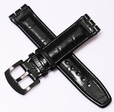 Black Leather Watch Strap for