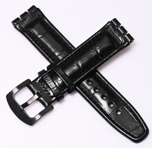 Black leather watch - leather,