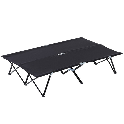 Double camping folding cot - double,