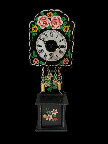 Vintage miniature clock - clock, black