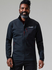 Berghaus Mens Ghlas 2.0 Sorfshell Jacket - Black, RRP £120, New With Tags. c2
