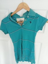 ABERCROMBIE and FITCH Women's Poloshirt Size XS, Turquoise, Short Sleeve