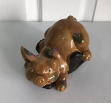 Vintage Studio Pottery Pig In Barrel Made In Wanjiang China Retro