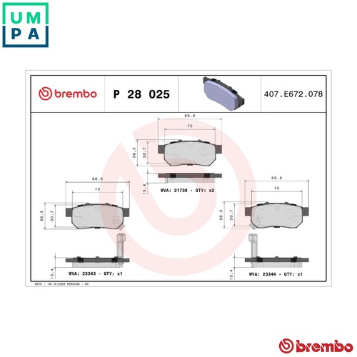Brake pad set disc - brake, 28
