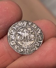 EDWARD unidentified SILVER hammered PENNY  Canterbury mint