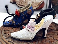 Vintage Figurine Shoes Miniature Set of Three Ornaments