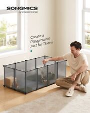 SONGMICS Pet Playpen with Floor, Small Animal Enclosure, LPC001