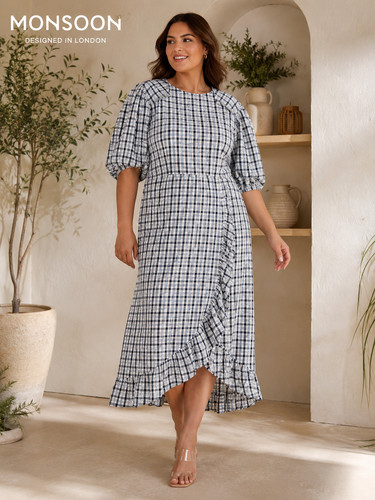 Monsoon emmy blue check frill - monsoon,